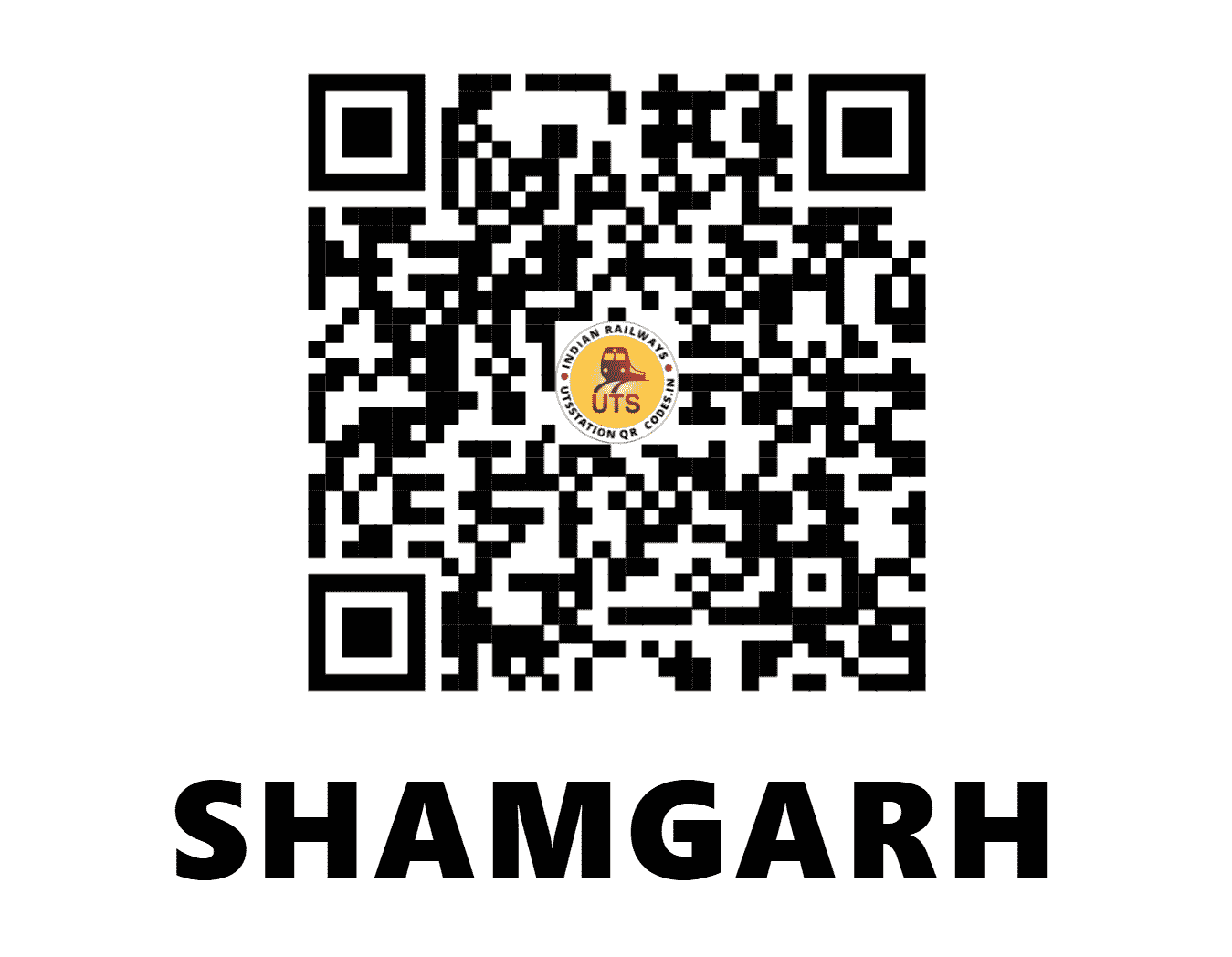 UTS QR Code for SHAMGARH - SGZ - WC (MADHYA PRADESH)